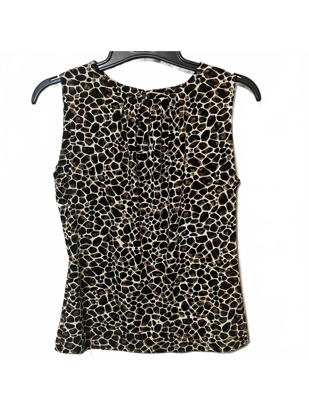 Calvin Klein Casual Chic Mob Wife Y2K Sleeveless Animal Print Career Top Medium